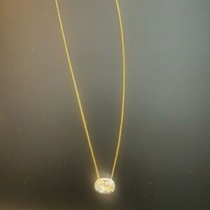 Elegant 18k plated and 925 Necklace with created lab white sapphire Pendant